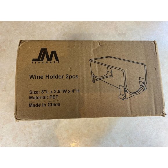 Jinamart Set of 2 Stackable Wine Storage Holders 8"L x 3.8"W x 4"H NEW - Picture 1 of 4